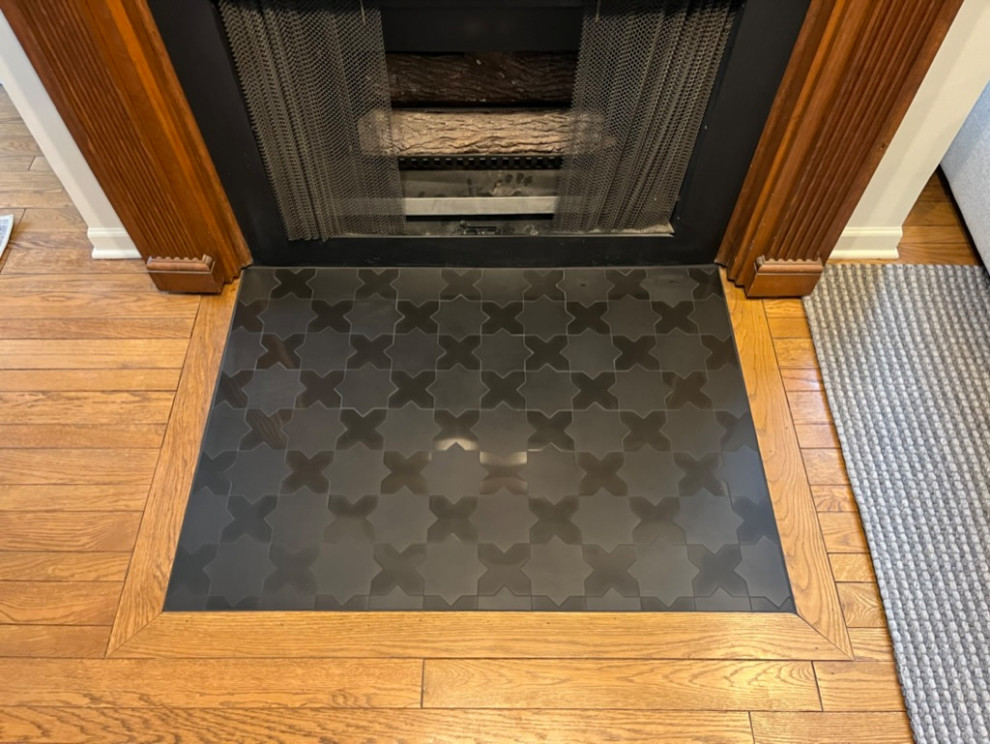 After - Fireplace Landing Tile Replacement