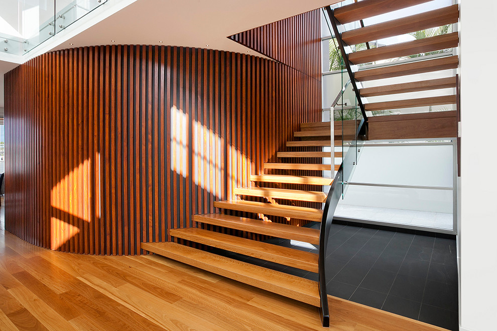Contemporary staircase in Sunshine Coast.