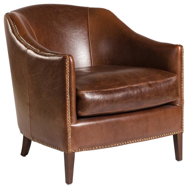 Leather Accent Chairs With Arms, Leather Club Accent Chair
