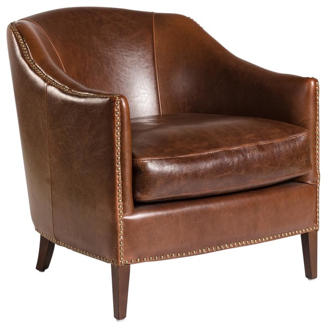 leather brown club chair