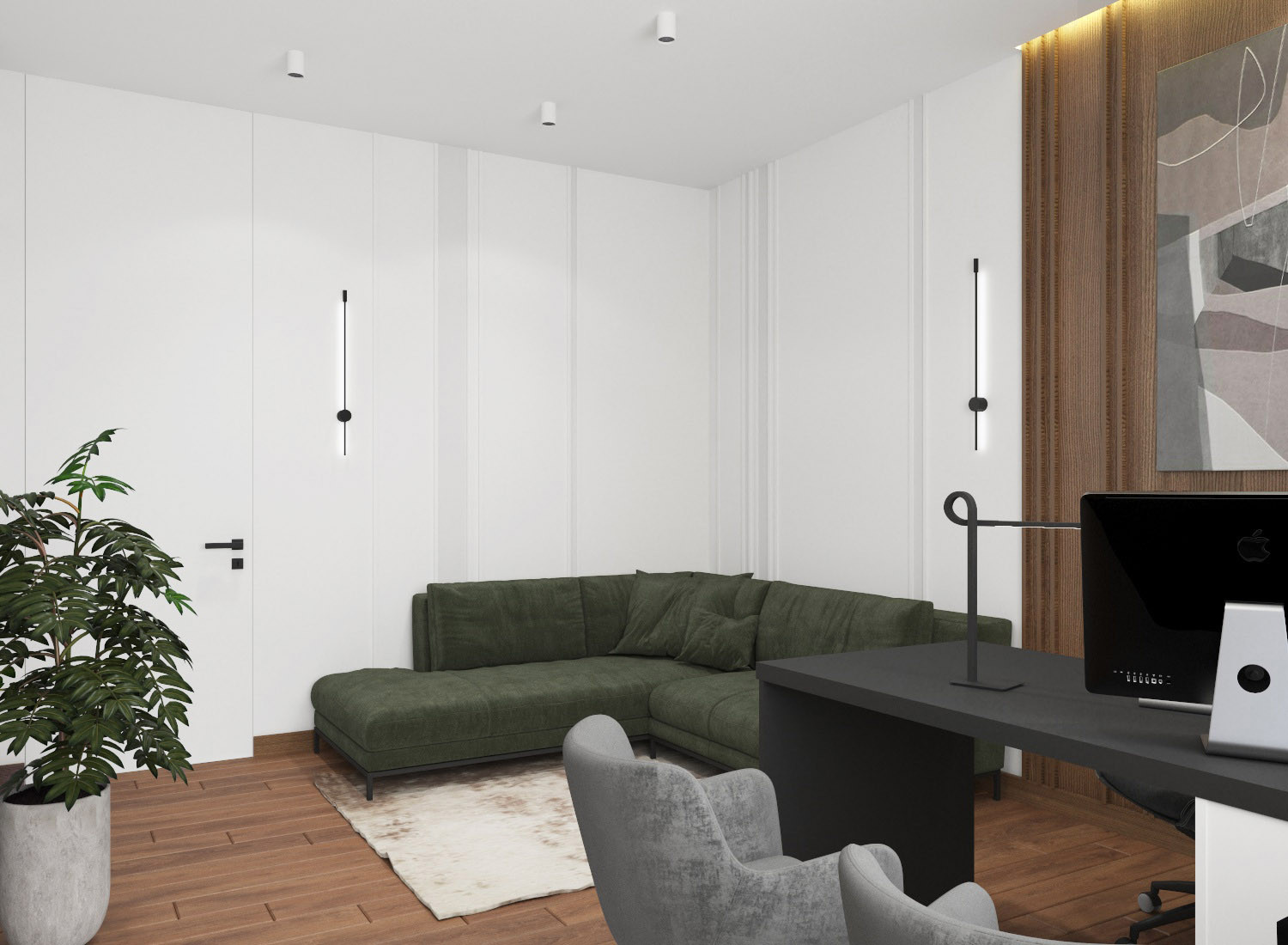 Кабинет в загородном коттедже