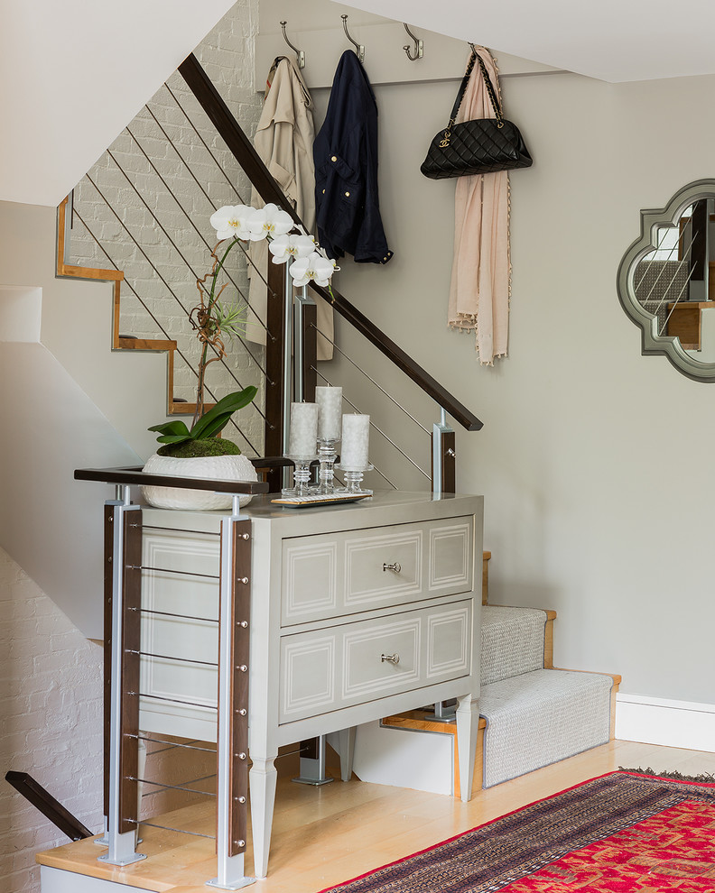 Inspiration for a transitional entryway remodel in Boston