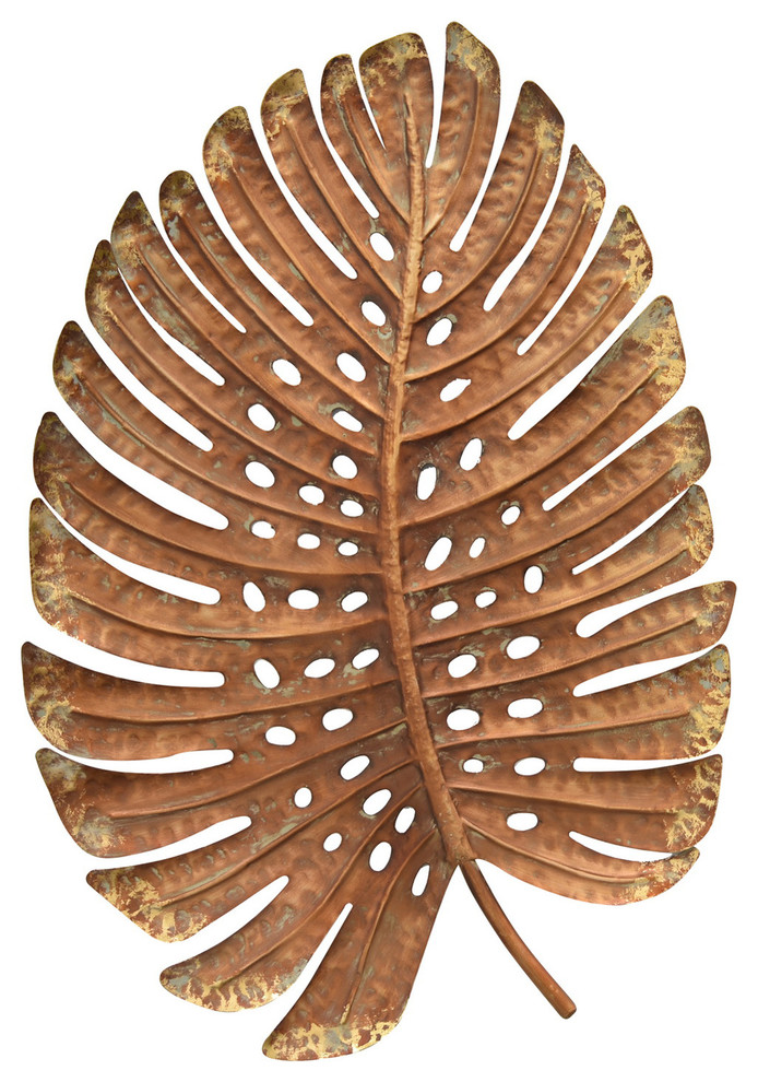 Metal Leaf Wall Decor Tropical Metal Wall Art by Three Hands Corp