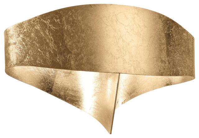 Scudo Metal Leaf LED Wall Light, Gold Leaf