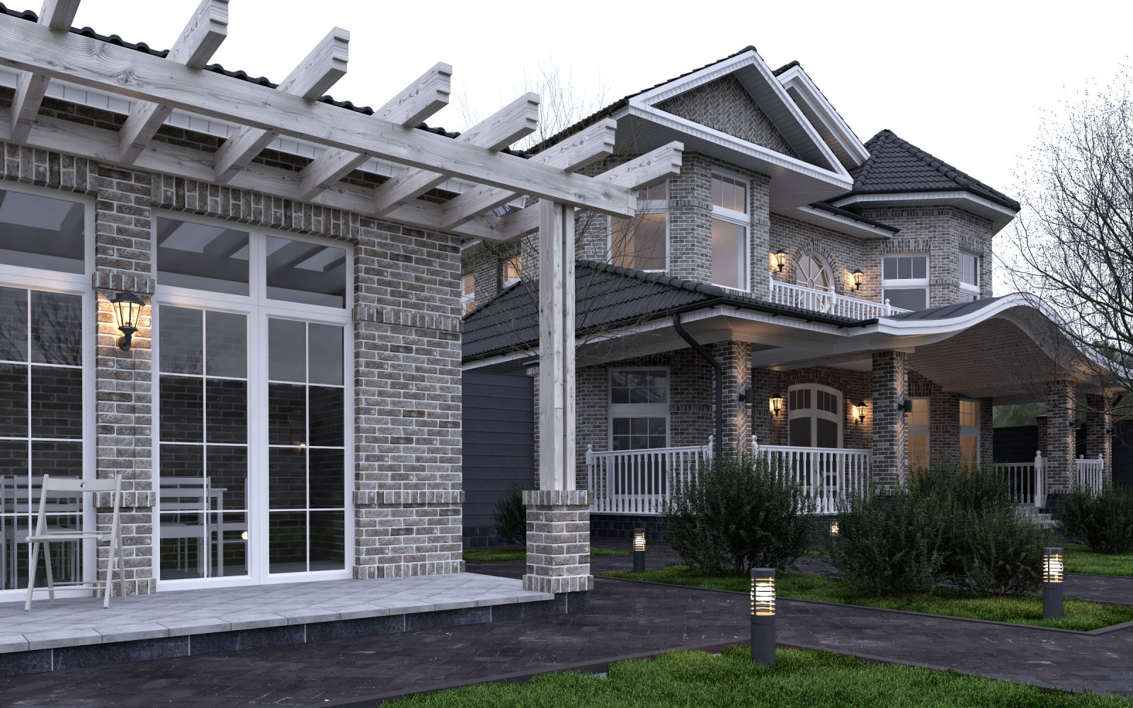 Двухэтажный классический коттедж Вэйде