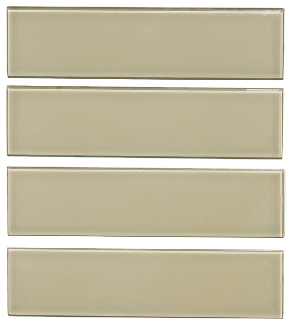 3"x12" Glass Subway Tile, Oracle Collection, Taupe, Subway Tile, Lot of 50
