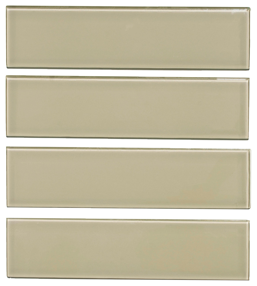 3"x12" Glass Subway Tile, Oracle Collection, Taupe, Subway Tile, Lot of 50