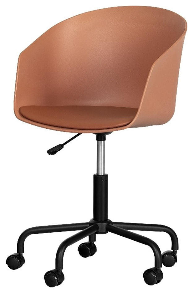 Scandinavian Burnt Orange Office Swivel Chair Flam South Shore