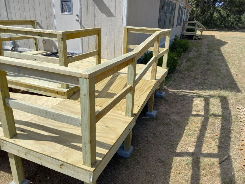 8 x 10 deck with 32 foot wheelchair ramp, with 3 landings.