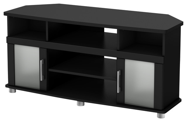 South Shore City Life Corner Tv Stand Pure Black