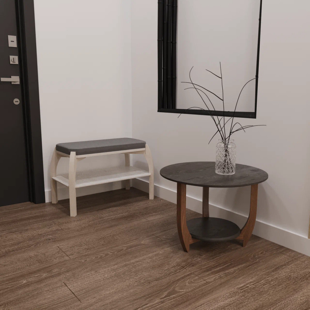 Банкетка в прихожую / банкетка деревянная / цвет черный