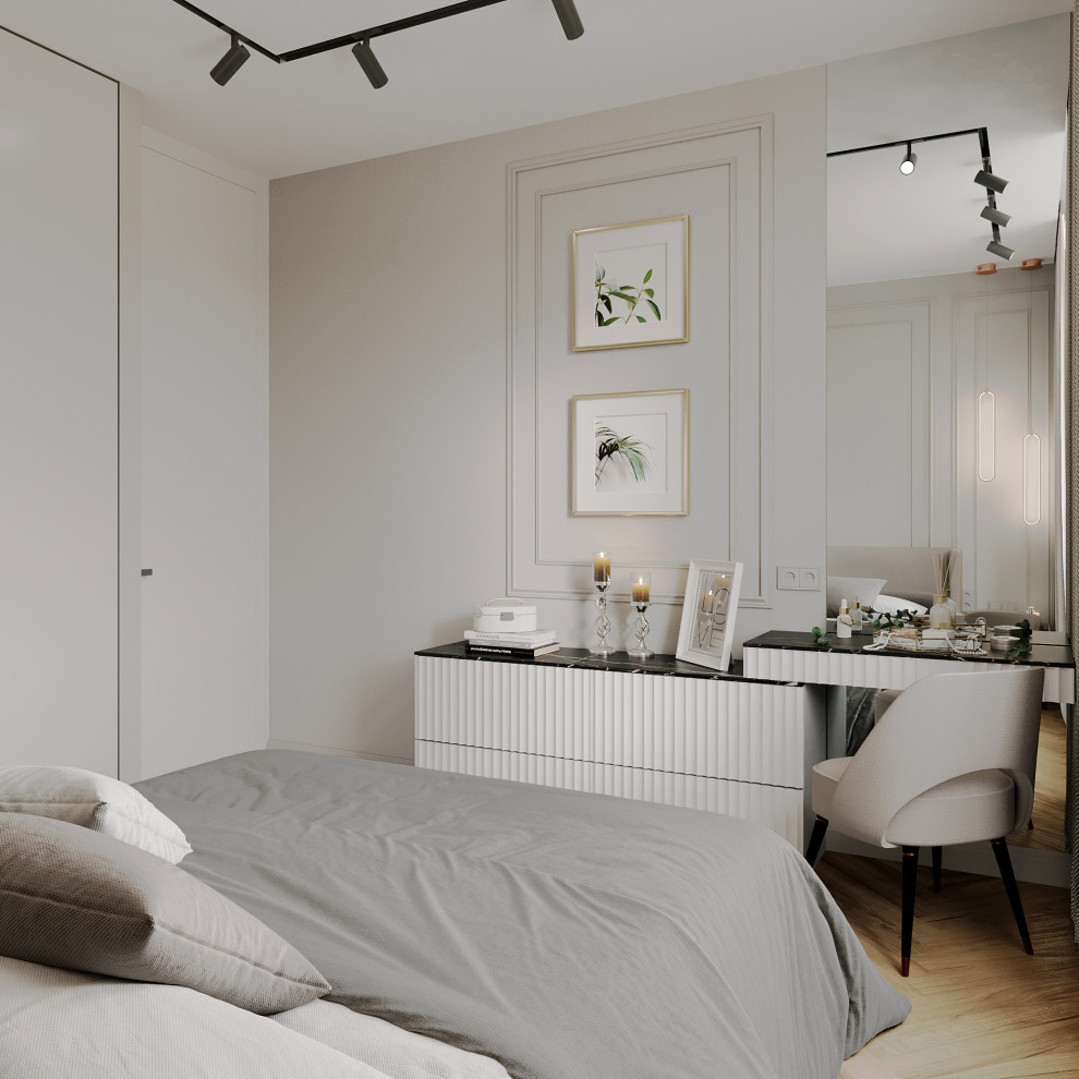 спальня в стиле неоклассика ЖК "Родной город"