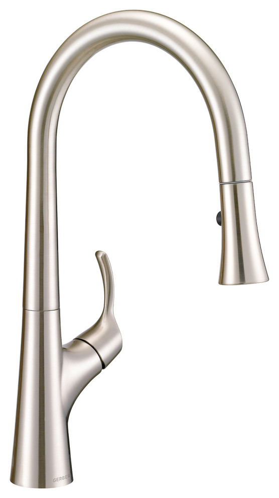 Antioch Single Handle Pull-Down Kitchen Faucet w/ Snapback, Stainless Steel