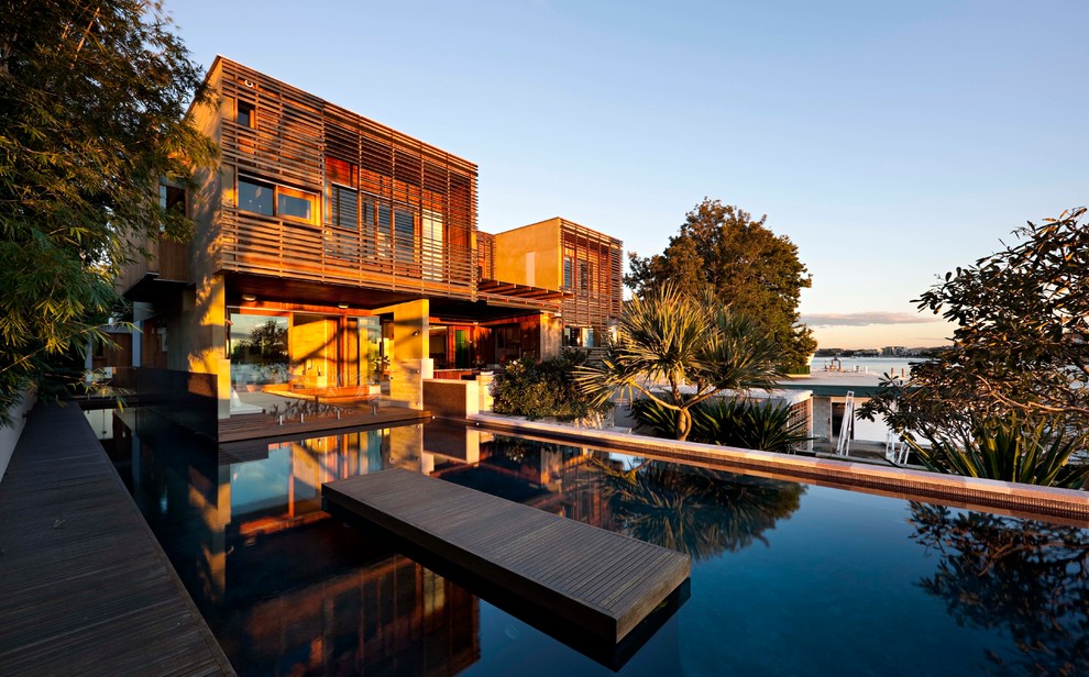This is an example of a large contemporary pool in Brisbane.