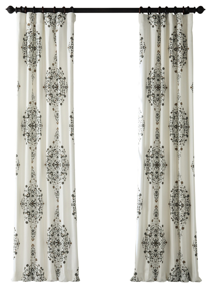 Kerala Printed Cotton Twill Curtain Contemporary Curtains by Half