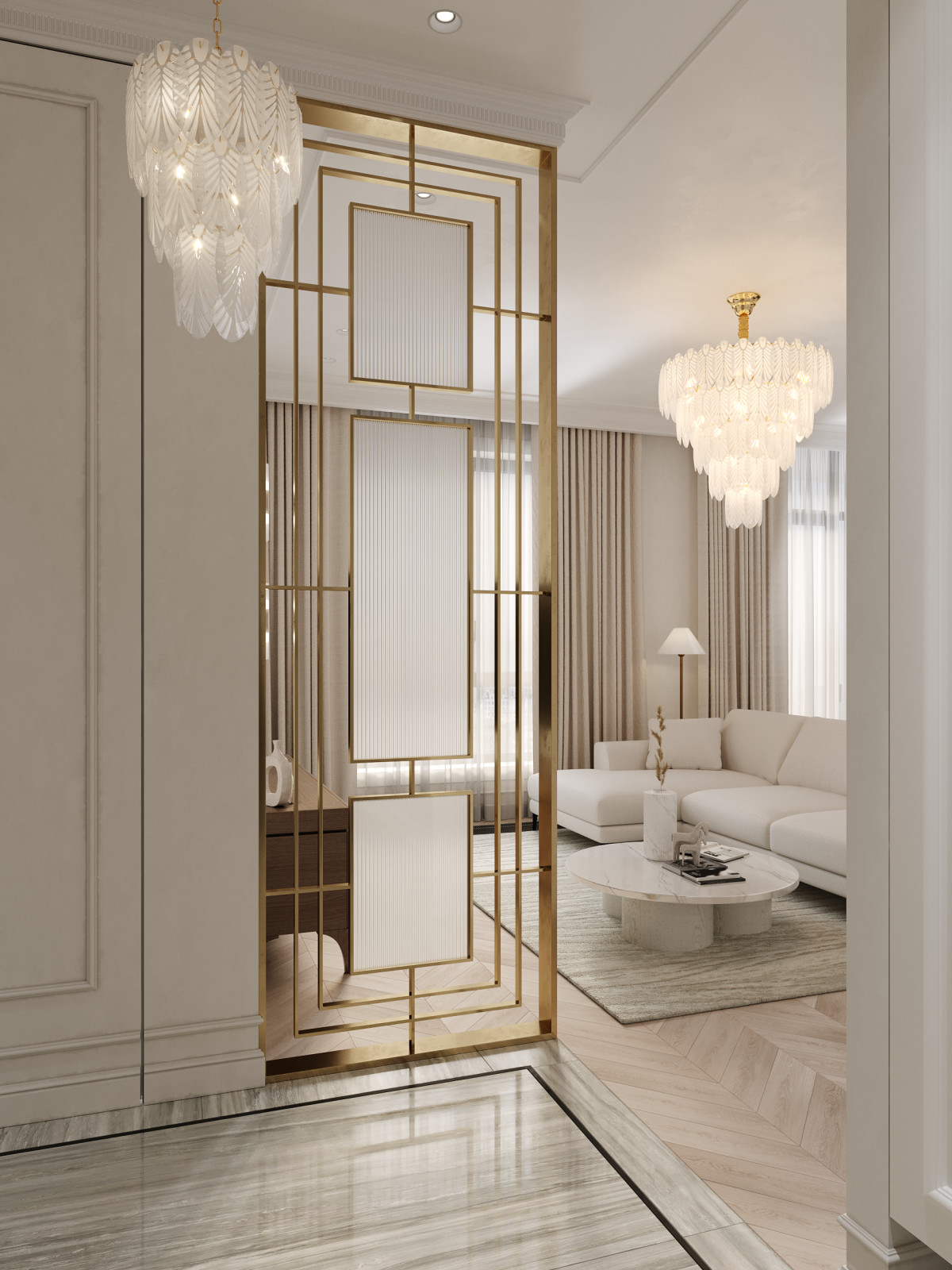 Светлая квартира с французским камином