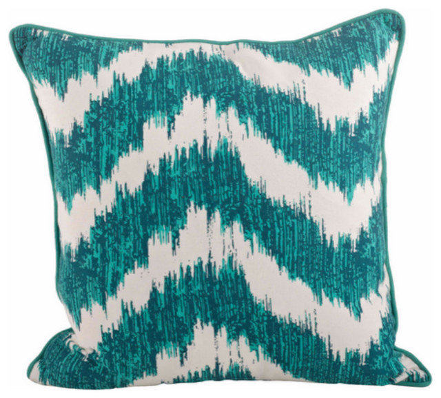 Printed Wavy Design Down Decorative Throw Pillow Contemporary