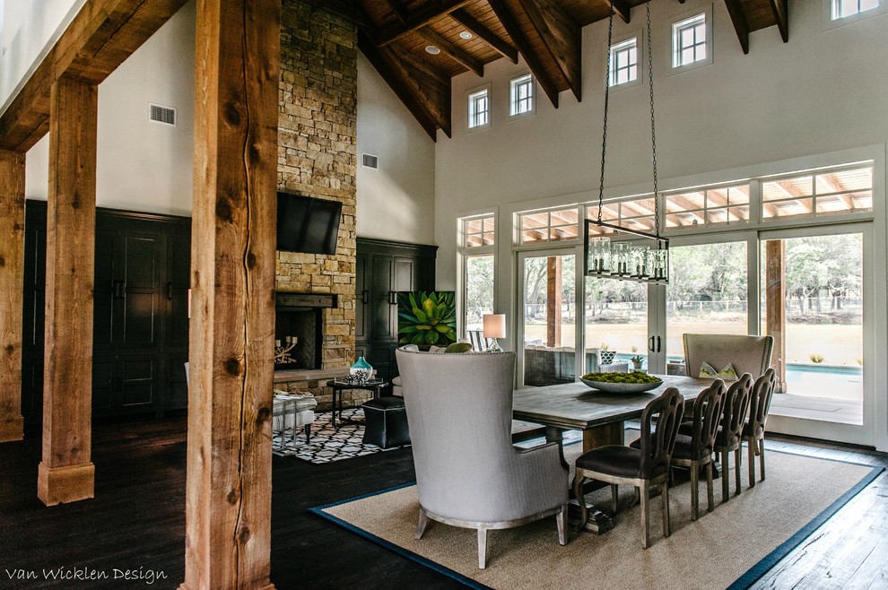 Transitional dining room photo in Austin