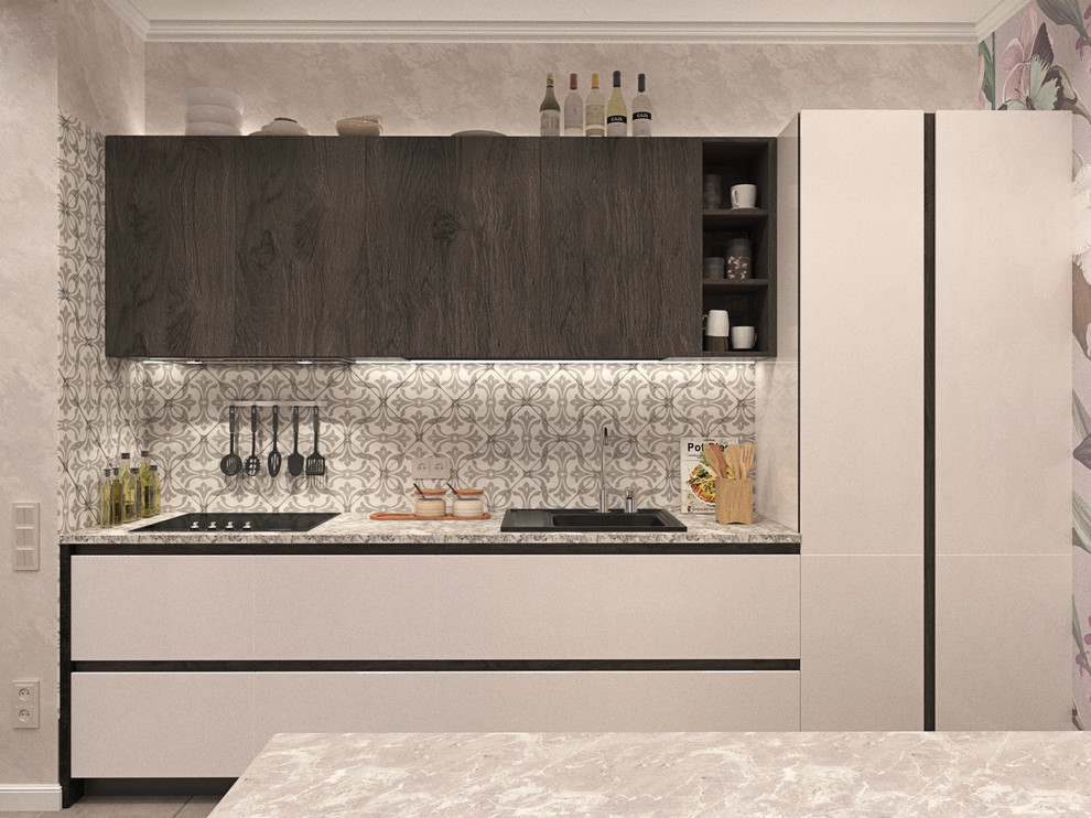 Кухня объеденная с лоджией