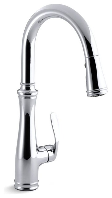 Kohler Bellera Kitchen Faucet, Pull-Down 16-3/4" Spout Handle, Polished Chrome