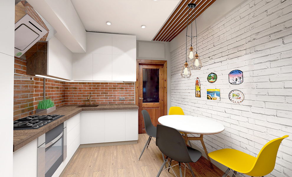 Кухня в современном стиле с элементами лофта