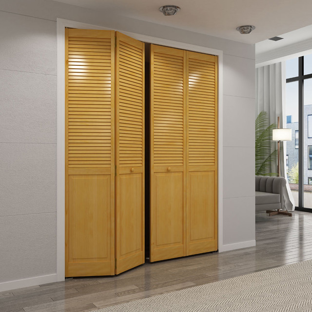 Bi Fold Door Stained Golden Oak Louver Panel