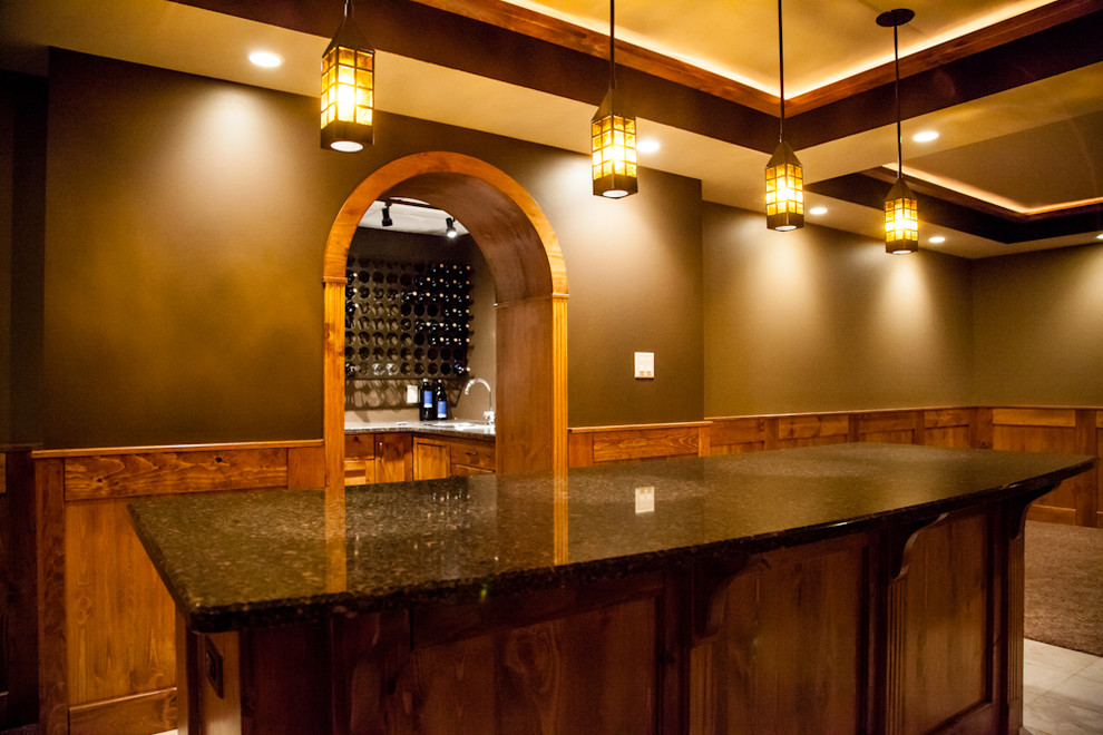 Inspiration for a rustic basement remodel in Toronto