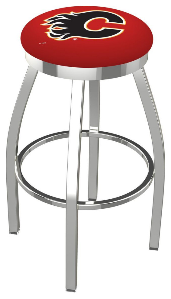 Holland L8C2C Calgary Flames 36" Swivel Bar Stool Chrome