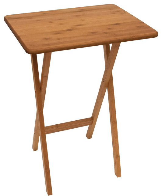 Natural Finish Bamboo Wood Tv Table Tray Coffee Transitional Natural Finish Bamboo Wood Tv Table Tray Coffee