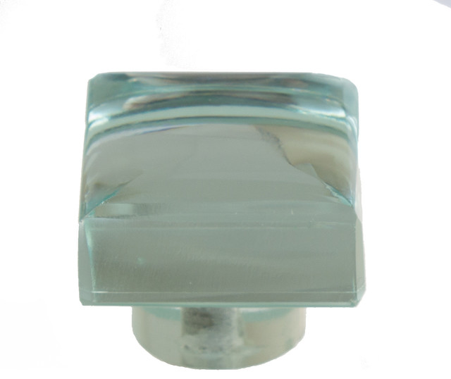 1 3 16 Modern Square Mirror Glass Cabinet Knob Contemporary