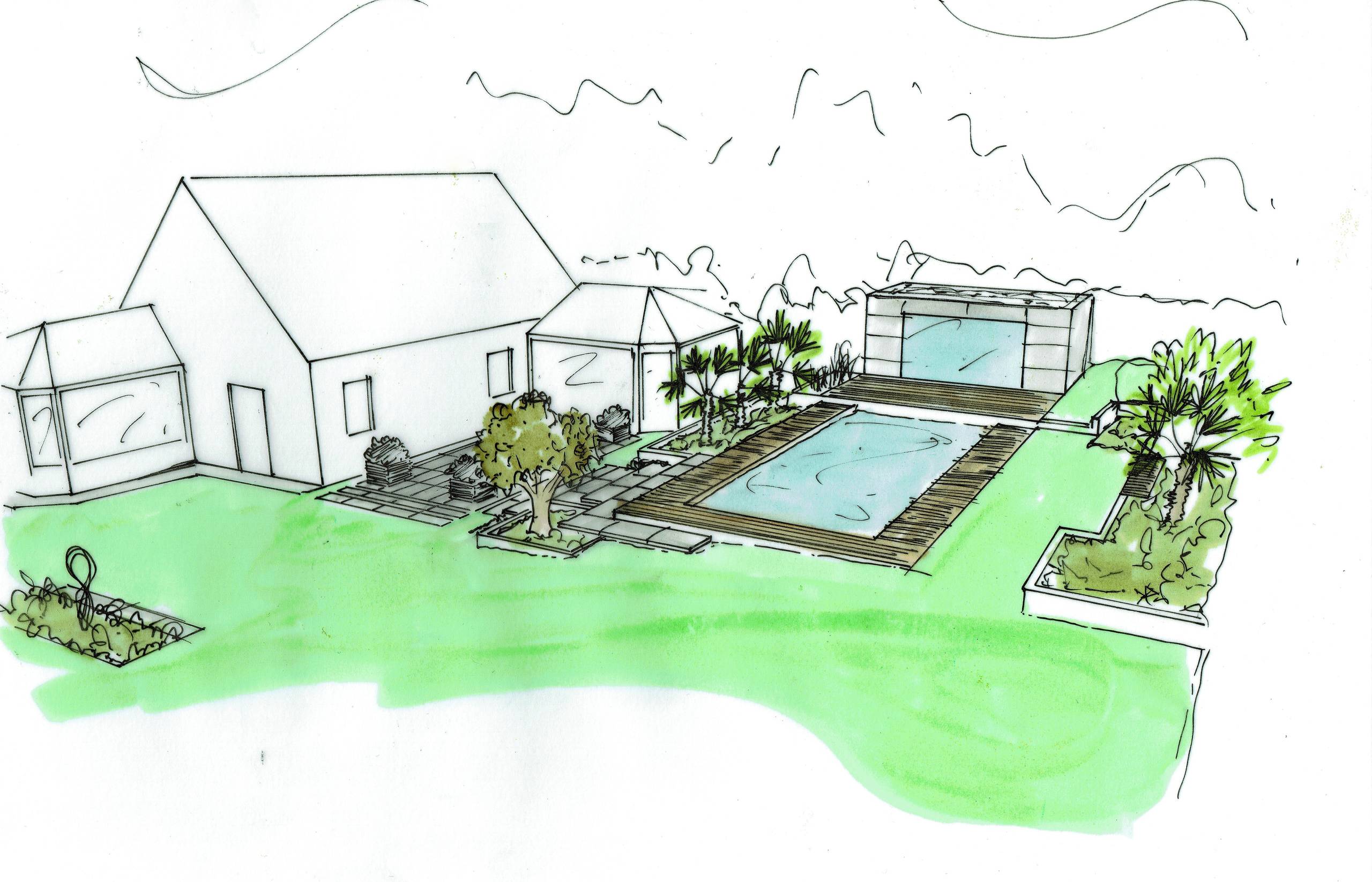 Croquis d'ambiance zone arrière