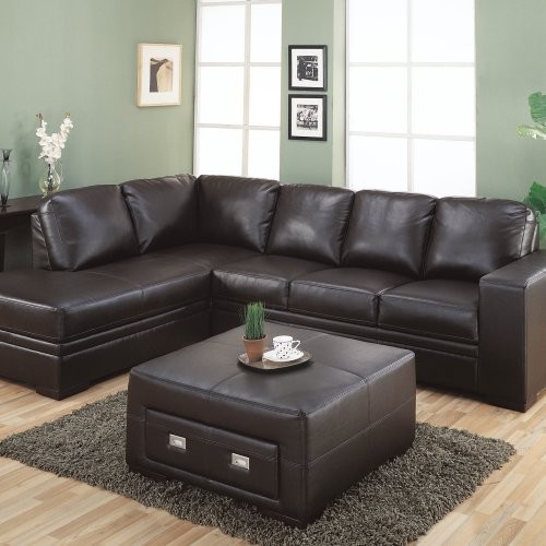 Dillian Leather Sectional and Ottoman