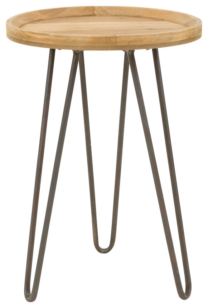 Alper Round Accent Table Industrial Side Tables And End Tables by Aspire Home Accents, Inc