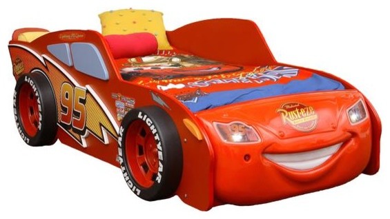 Lightning Mcqueen Racing Twin Car Bed, Queen Size Race Car Bed Frame