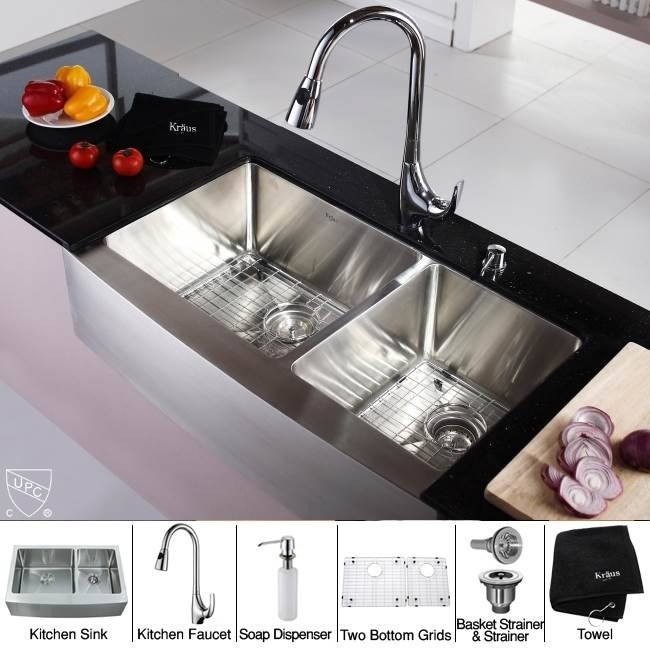 35.88 in. Apron Front Mount Double Bowl Kitchen Sink