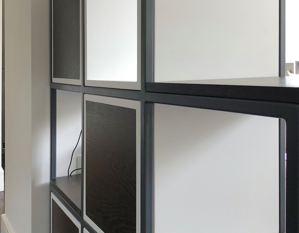 Room divider metal frame shelving unit