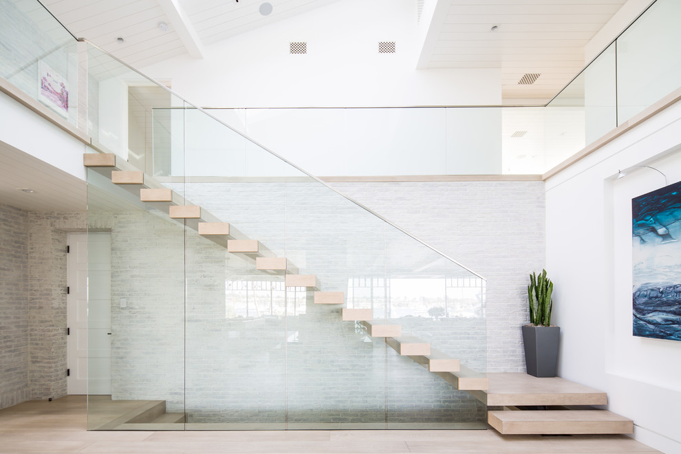 Inspiration for a coastal staircase remodel in Orange County
