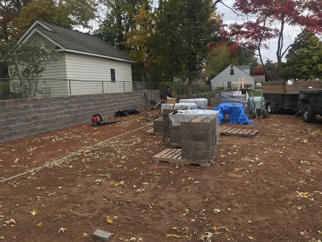 Retaining wall and patio