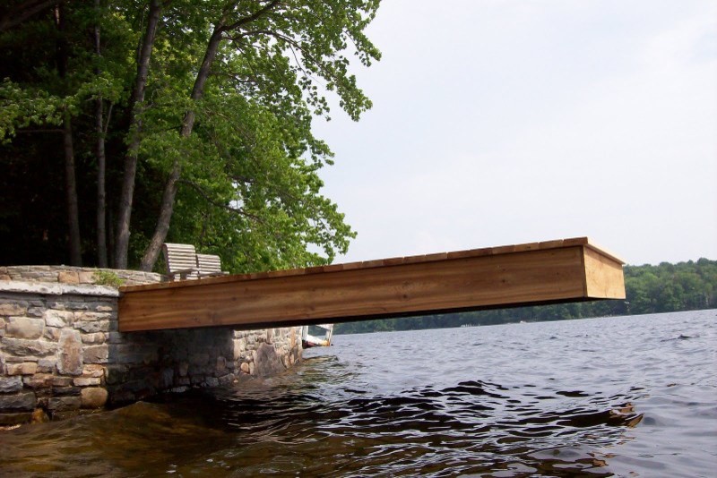 Dock - small rustic backyard dock idea with no cover