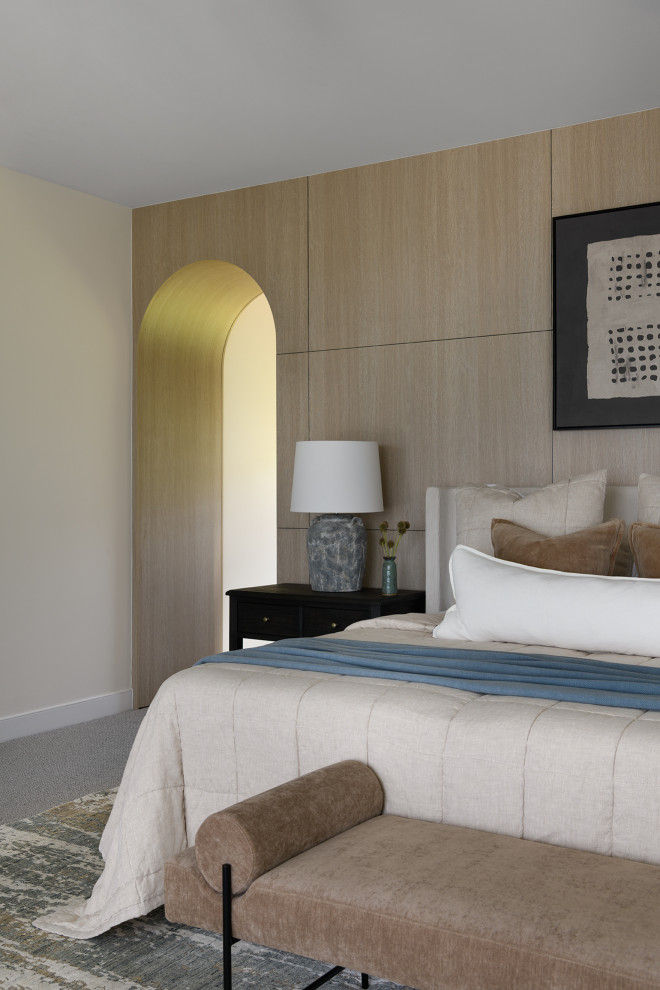 This is an example of a contemporary bedroom in Gold Coast - Tweed.