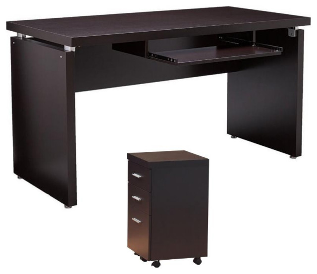Home Square 2 Piece Furniture Set with Writing Desk & Mobile File