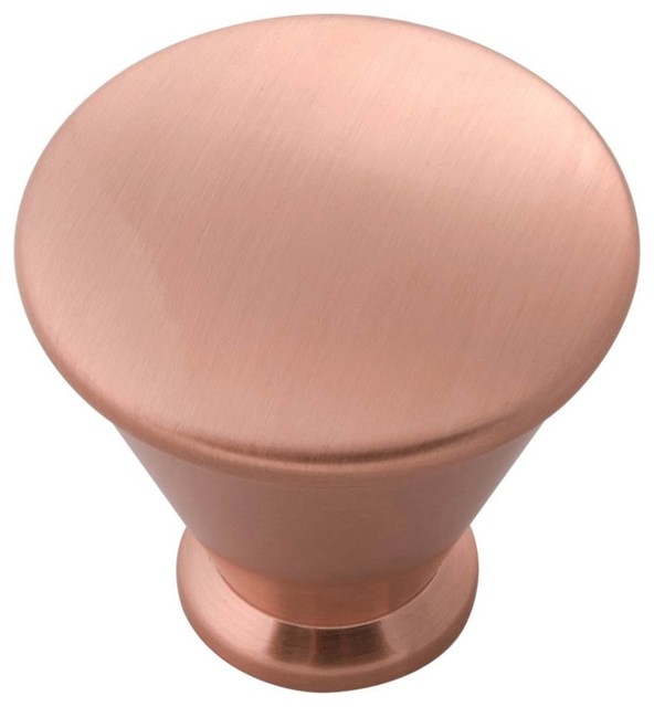 1.25 in. Round Knob in Brushed Copper Finish Transitional And Drawer Knobs by