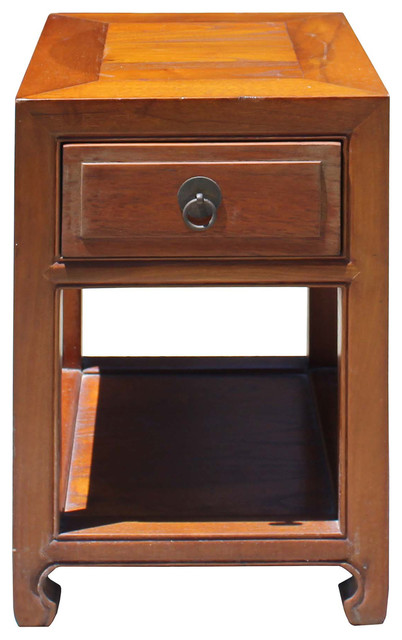 Chinese Oriental Brown Simple Ming Style End Table Nightstand Asian Side Tables And End Tables By Golden Lotus Antiques