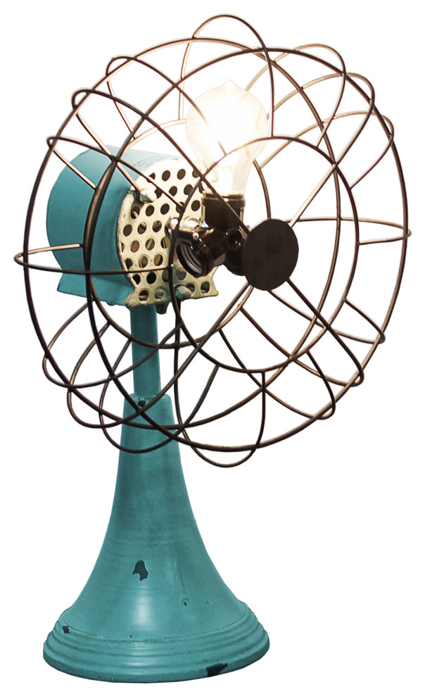 Metal Triple Light Fan Farmhouse Table Lamps by VIP International Houzz