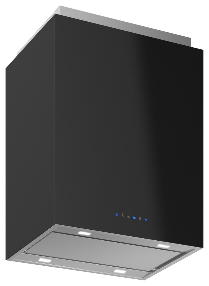 Futuro Futuro 24inch Lombardy Black Island Range Hood Contemporary