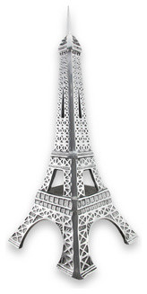 Polished Aluminum Eiffel Tower Statue 21 Inch.