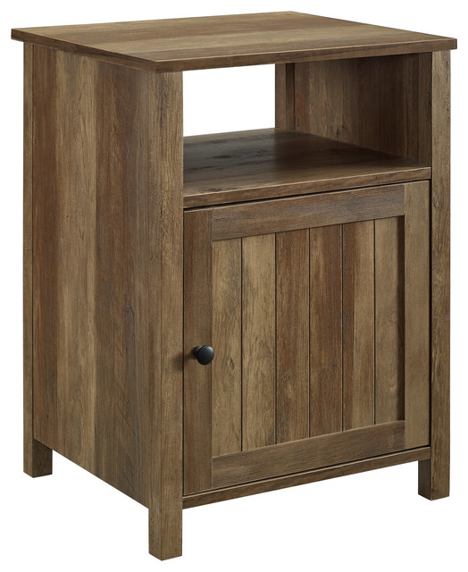 18" grooved door side table, reclaimed barnwood 18" Grooved Door Side Table, Reclaimed Barnwood - Transitional - Side