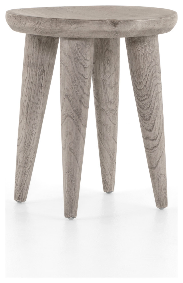 Zuri Round Outdoor End Table, Grey Midcentury Outdoor Side Tables by Four Hands Houzz