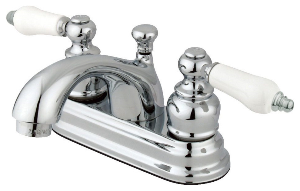 Kingston Brass GKB2601PL 4" Centerset Bathroom Faucet, Polished Chrome