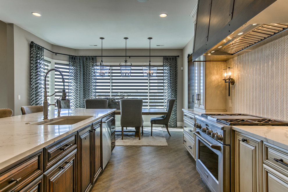 Example of a mountain style kitchen design in Omaha